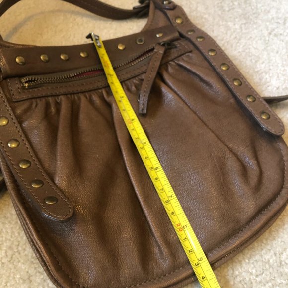 Juicy Couture THINK Brown Taupe Leather Crossbody Bag - Picture 7 of 16